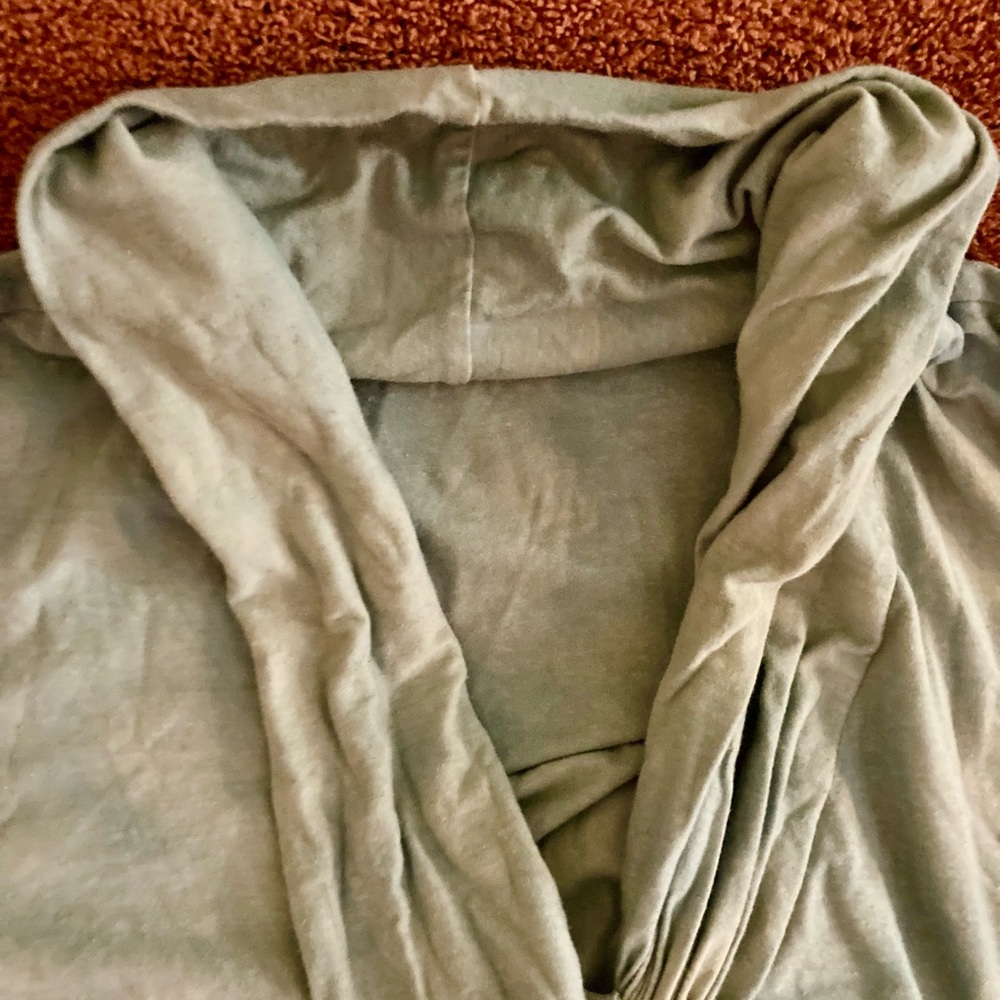 GAIA CONCEPTIONS SHAWL COLLAR ORIGAMI TUNIC ORGANIC COTTON HEMP KNIT XL SEAGLASS - Picture 15 of 15